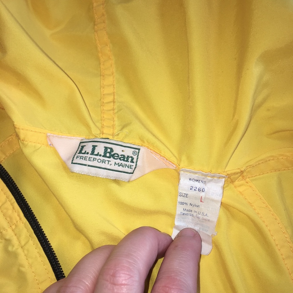 Vintage LL Bean Yellow Anorak Raincoat Sz Large - Picture 4 of 8
